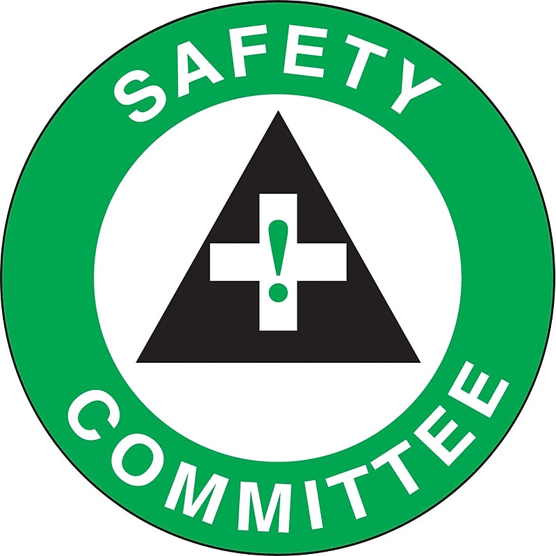 Accuform Hard Hat/Helmet Decal, SAFETY COMMITTEE, 2 1/4", Adhesive Vinyl, 10/Pack (LHTL354) image 1