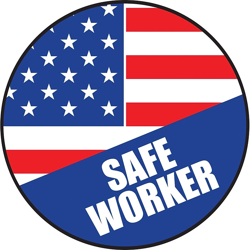 Accuform Hard Hat/Helmet Decal, SAFE WORKER, 2 1/4", Adhesive Vinyl, 10/Pack (LHTL154) image 1