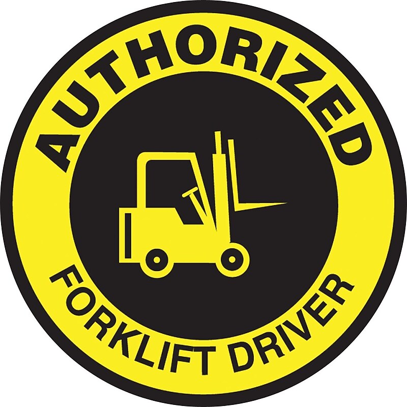 Accuform Hard Hat/Helmet Decal, AUTHORIZED FORKLIFT DRIVER, 2 1/4", Adhesive Vinyl, 10/Pack (LHTL332) image 1
