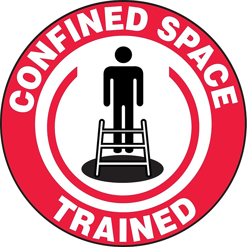 Accuform Hard Hat/Helmet Decal, CONFINED SPACE TRAINED, 2 1/4", Adhesive Vinyl, 10/Pack (LHTL114) image 1