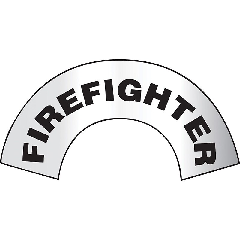 Accuform Emergency Response Reflective Helmet Sticker, FIREFIGHTER, 3"x6-7/8", Adhesive Vinyl (MRBWRV06RFV) image 1