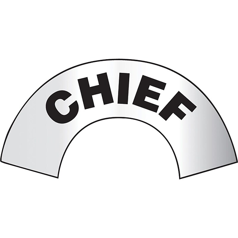 Accuform Emergency Response Reflective Helmet Sticker, CHIEF, 3" x 6-7/8", Adhesive Vinyl (MRBWRV04RFV) image 1