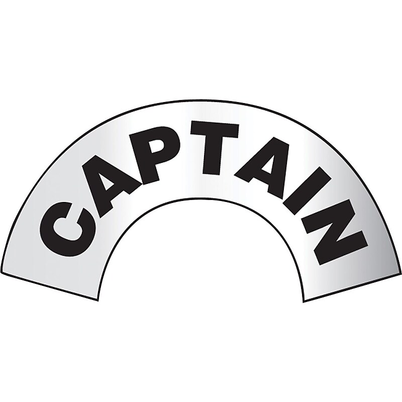 Accuform Emergency Response Reflective Helmet Sticker, CAPTAIN, 3" x 6-7/8", Adhesive Vinyl (MRBWRV03RFV) image 1