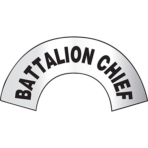 Accuform ER Reflective Helmet Sticker, BATTALION CHIEF, 3"x67/8