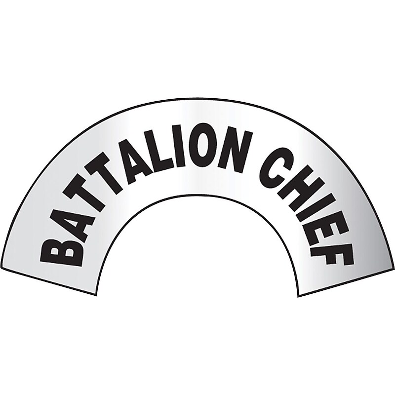 Accuform ER Reflective Helmet Sticker, BATTALION CHIEF, 3"x6-7/8", Adhesive Vinyl (MRBWRV02RFV) image 1
