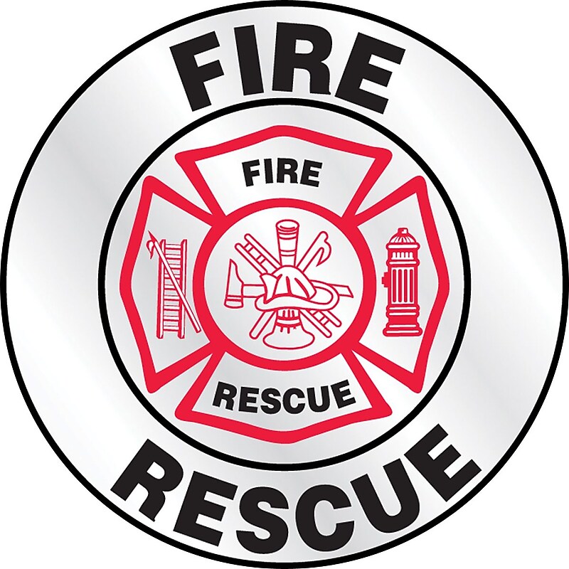 Accuform Emergency Response Reflective Helmet Sticker, FIRE RESCUE, 2¼", Adhesive Vinyl (LHTL611) image 1