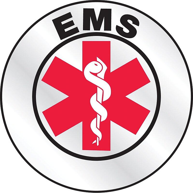 Accuform Emergency Response Reflective Helmet Sticker, EMS, 2¼", Reflective Adhesive Vinyl (LHTL616) image 1