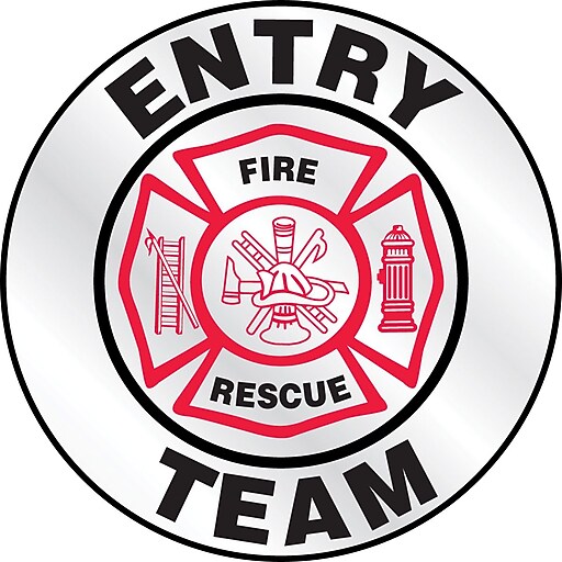 Accuform Emergency Response Reflective Helmet Sticker, ENTRY TEAM, 2¼