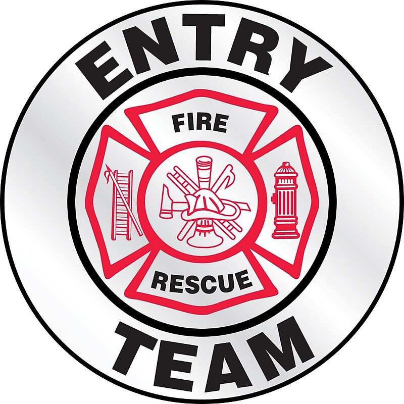 Accuform Emergency Response Reflective Helmet Sticker, ENTRY TEAM, 2¼", Adhesive Vinyl (LHTL620) image 1