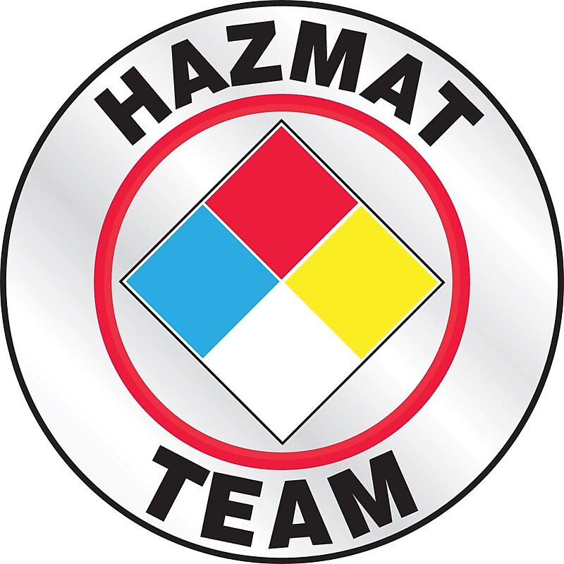Accuform Emergency Response Reflective Helmet Sticker, HAZMAT TEAM, 2¼", Adhesive Vinyl (LHTL646) image 1