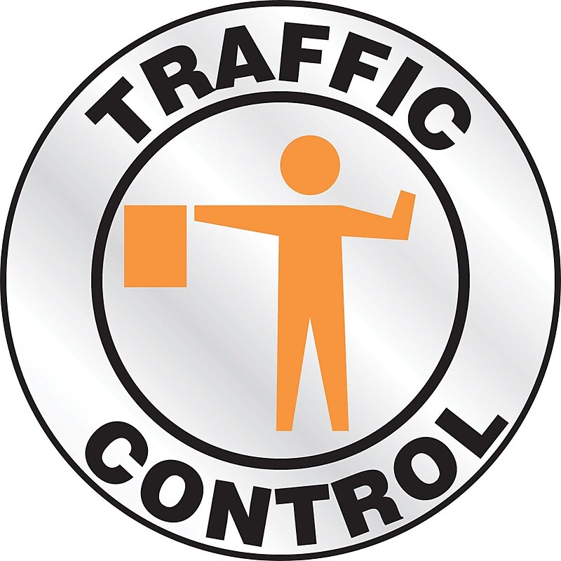 Accuform Emergency Response Reflective Helmet Sticker, TRAFFIC CONTROL, 2¼", Adhesive Vinyl (LHTL631) image 1