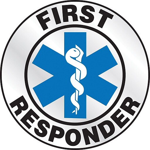 Accuform Emergency Response Reflective Helmet Sticker, FIRST RESPONDER