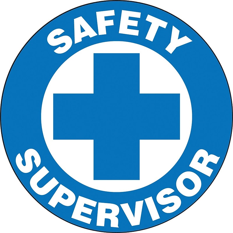 Accuform Hard Hat/Helmet Decal, SAFETY SUPERVISOR, 2¼", Adhesive Vinyl, 10/Pack (LHTL155) image 1