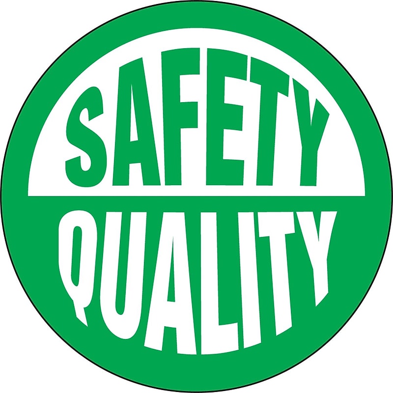 Accuform Hard Hat/Helmet Decal, SAFETY QUALITY, 2¼", Adhesive Vinyl, 10/Pack (LHTL170) image 1