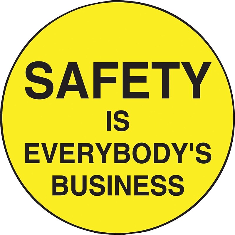Accuform Hard Hat/Helmet Decal, SAFETY IS EVERYBODY'S BUSINESS, 2 1/4", Adhesive Vinyl, 10/Pack (LHTL173) image 1