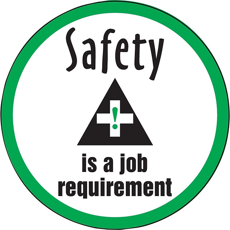 Accuform Hard Hat/Helmet Decal, SAFETY IS A JOB REQUIREMENT, 2 1/4", Adhesive Vinyl, 10/Pack (LHTL320) image 1