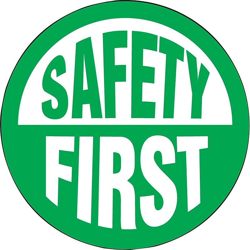 Accuform Hard Hat/Helmet Decal, SAFETY FIRST, 2 1/4", Adhesive Vinyl, 10/Pack (LHTL176) image 1