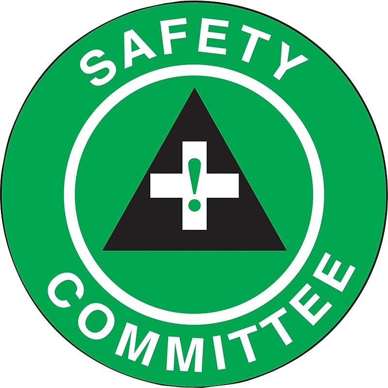 Accuform Hard Hat/Helmet Decal, SAFETY COMMITTEE, 2 1/4", Adhesive Vinyl, 10/Pack (LHTL149) image 1