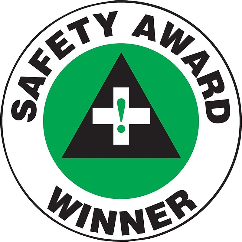 Accuform Hard Hat/Helmet Decal, SAFETY AWARD WINNER, 2 1/4", Adhesive Vinyl, 10/Pack (LHTL147) image 1