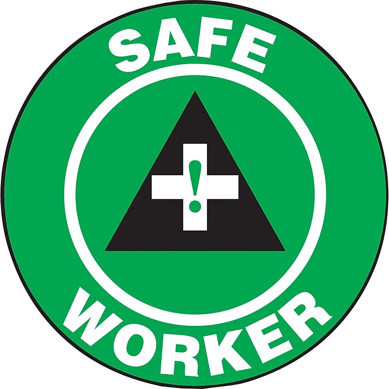 Accuform Hard Hat/Helmet Decal, SAFE WORKER, 2¼", Adhesive Vinyl, 10/Pack (LHTL157) image 1