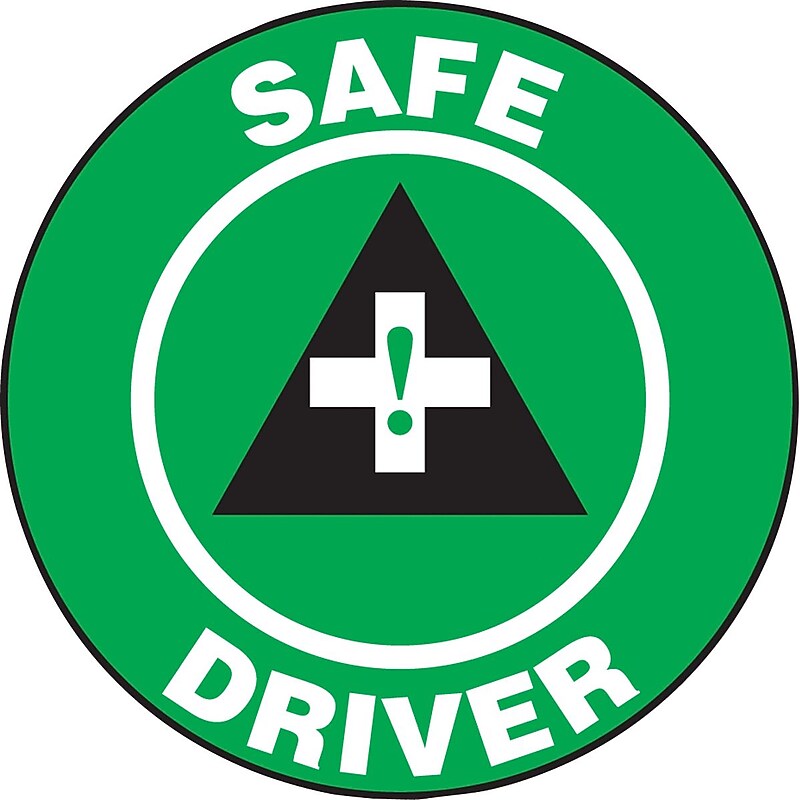 Accuform Hard Hat/Helmet Decal, SAFE DRIVER, 2¼", Adhesive Vinyl, 10/Pack (LHTL145) image 1