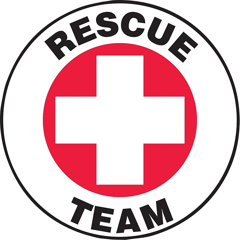 Accuform Hard Hat/Helmet Decal, RESCUE TEAM, 2¼", Adhesive Vinyl, 10/Pack (LHTL159) image 1