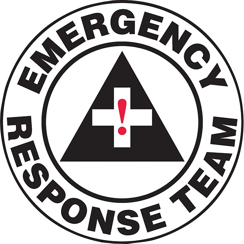 Accuform Hard Hat/Helmet Decal, EMERGENCY RESPONSE TEAM, 2¼", Adhesive Vinyl, 10/Pack (LHTL121) image 1