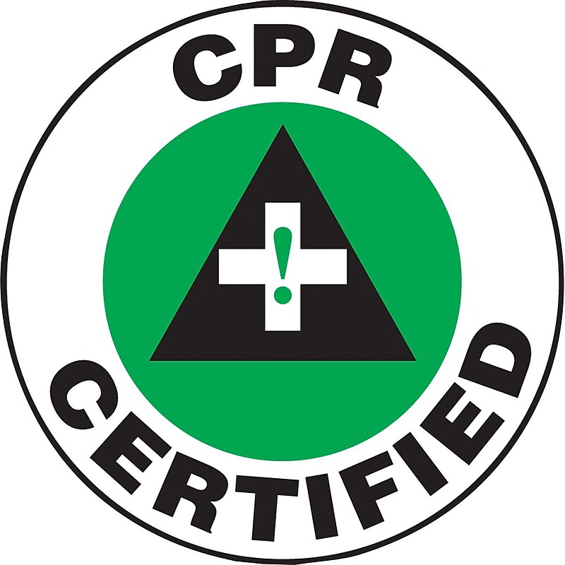 Accuform Hard Hat/Helmet Decal, CPR CERTIFIED, 2¼", Adhesive Vinyl, 10/Pack (LHTL115) image 1