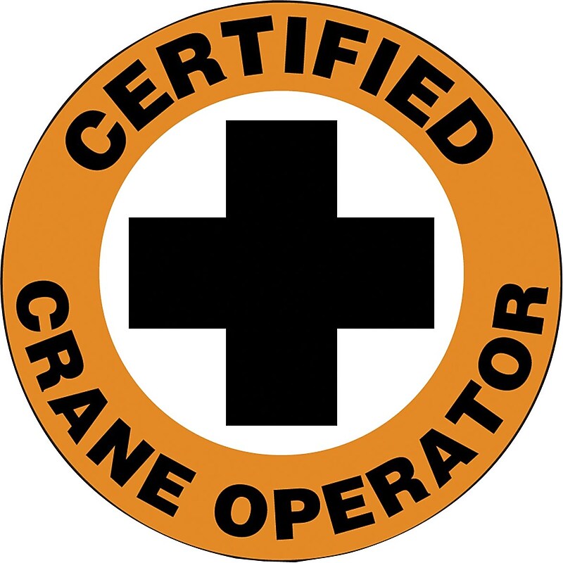 Accuform Hard Hat/Helmet Decal, CERTIFIED CRANE OPERATOR, 2¼", Adhesive Vinyl, 10/Pack (LHTL107) image 1