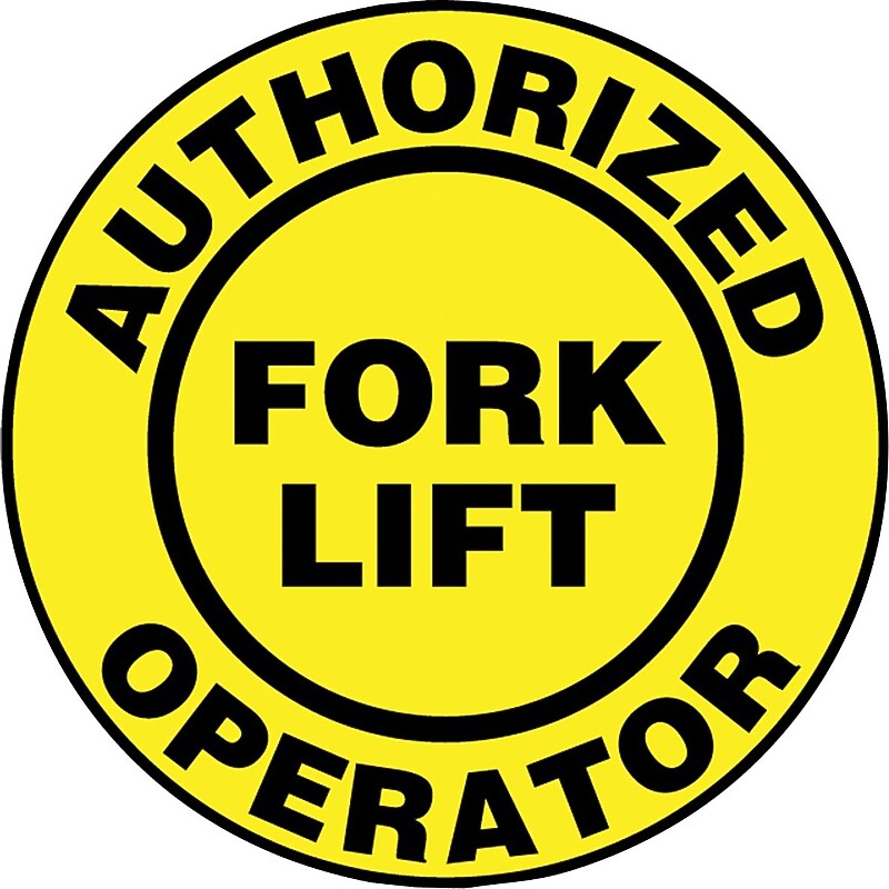 Accuform Hard Hat/Helmet Decal, AUTHORIZED FORK LIFT OPERATOR, 2 1/4", Adhesive Vinyl, 10/Pack (LHTL101) image 1