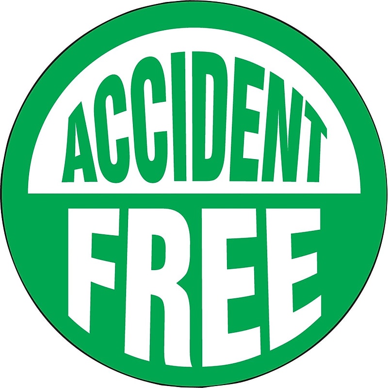 Accuform Hard Hat/Helmet Decal, ACCIDENT FREE, 2 1/4", Adhesive Vinyl, 10/Pack (LHTL102) image 1
