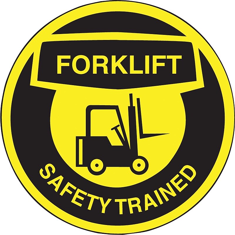 Accuform Hard Hat/Helmet Decal, FORKLIFT SAFETY TRAINED, 2 1/4", Adhesive Vinyl, 10/Pack (LHTL336) image 1