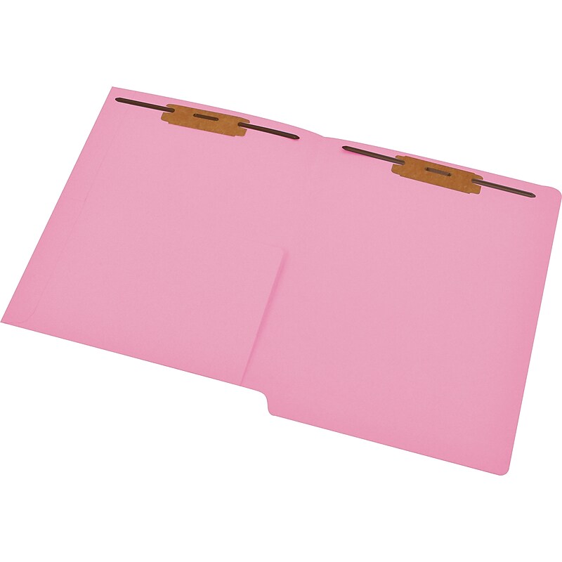 Medical Arts Press® 11 pt. Colored End-Tab Pocket Folders; 2 Fasteners, Pink, 50/Box image 1