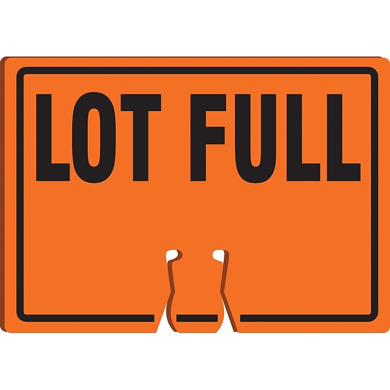 Accuform Traffic Cone Top Warning Sign, LOT FULL, 10" x 14", Plastic (FBC798) image 1