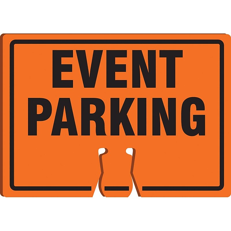 Accuform Traffic Cone Top Warning Sign, EVENT PARKING, 10" x 14", Plastic (FBC780) image 1