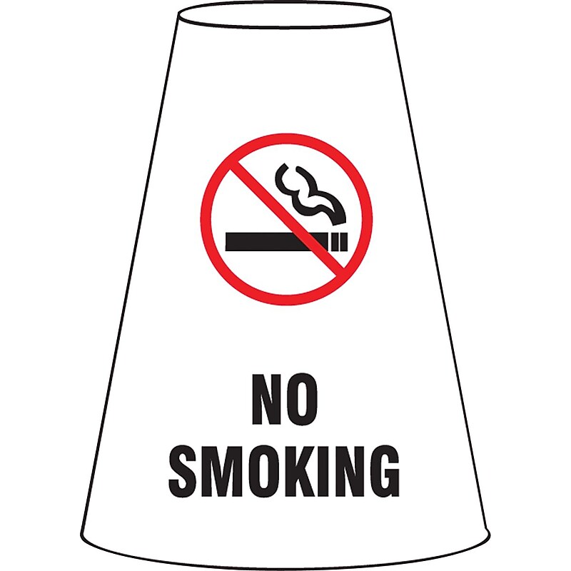 Accuform Traffic Cone Cuff Sleeve, NO SMOKING, Reinforced Vinyl, 6/Pack (FBC917P) image 1