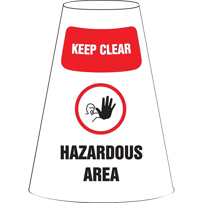 Accuform Traffic Cone Cuff Vinyl Traffic Cone Collar, White, 6/Pack (FBC922P) image 1