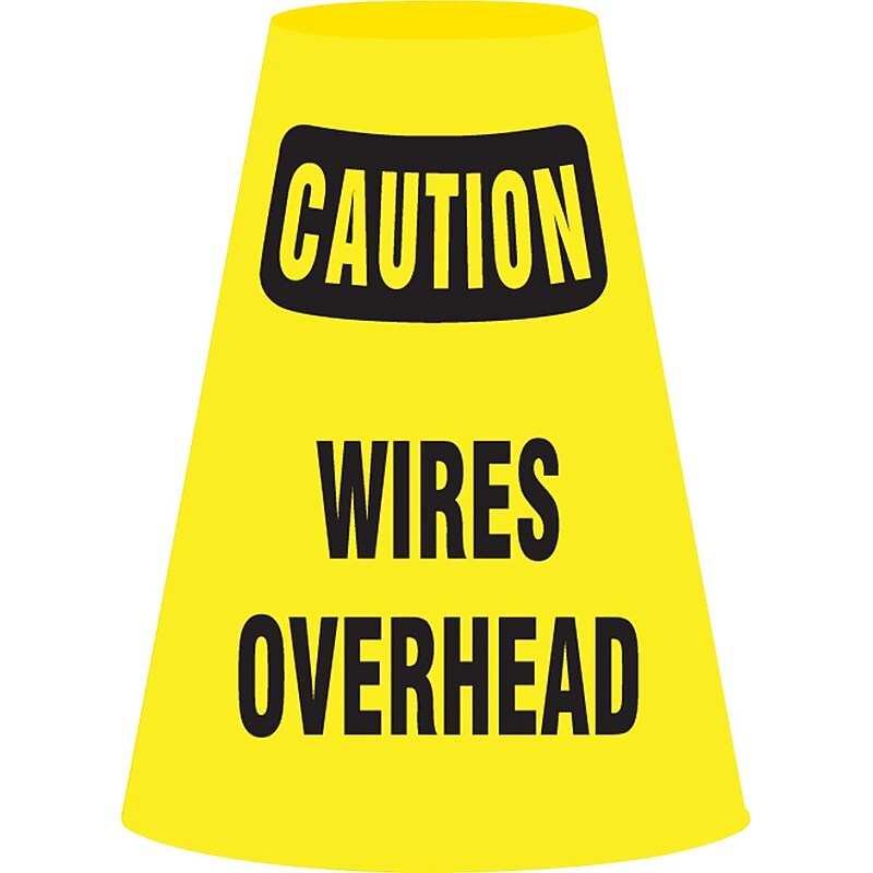 Accuform Traffic Cone Cuff Vinyl Traffic Cone Collar, Yellow/Black, 6/Pack (FBC914P) image 1