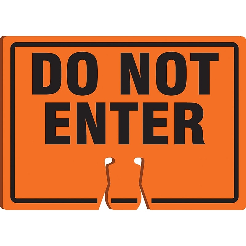 Accuform Traffic Cone Top Warning Sign, DO NOT ENTER, 10" x 14", Plastic (FBC768) image 1