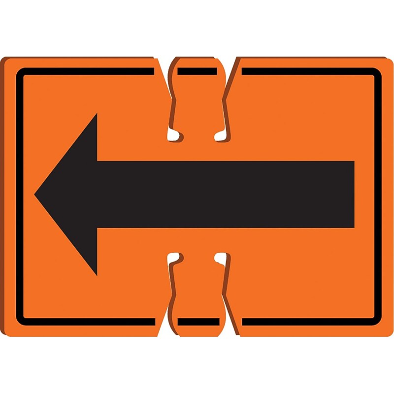 Accuform Traffic Cone Top Warning Sign, (RIGHT/LEFT ARROW), 10" x 14", Plastic (FBC748) image 1
