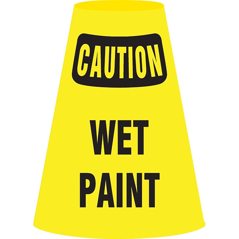 Accuform Traffic Cone Cuff Sleeve, CAUTION WET PAINT, Reinforced Vinyl (FBC921E) image 1
