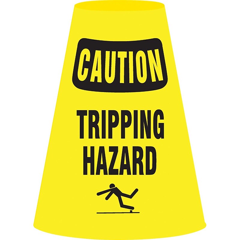 Accuform Traffic Cone Cuff Sleeve, CAUTION TRIPPING HAZARD, Reinforced Vinyl (FBC913E) image 1