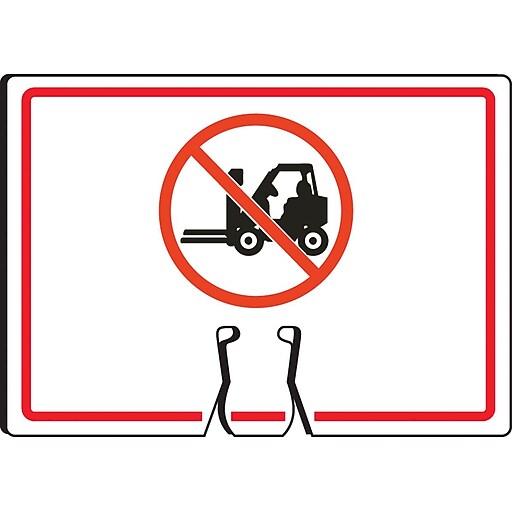 Accuform Traffic Cone Top Warning Sign, (NO FORKLIFTS SYMBOL), 10