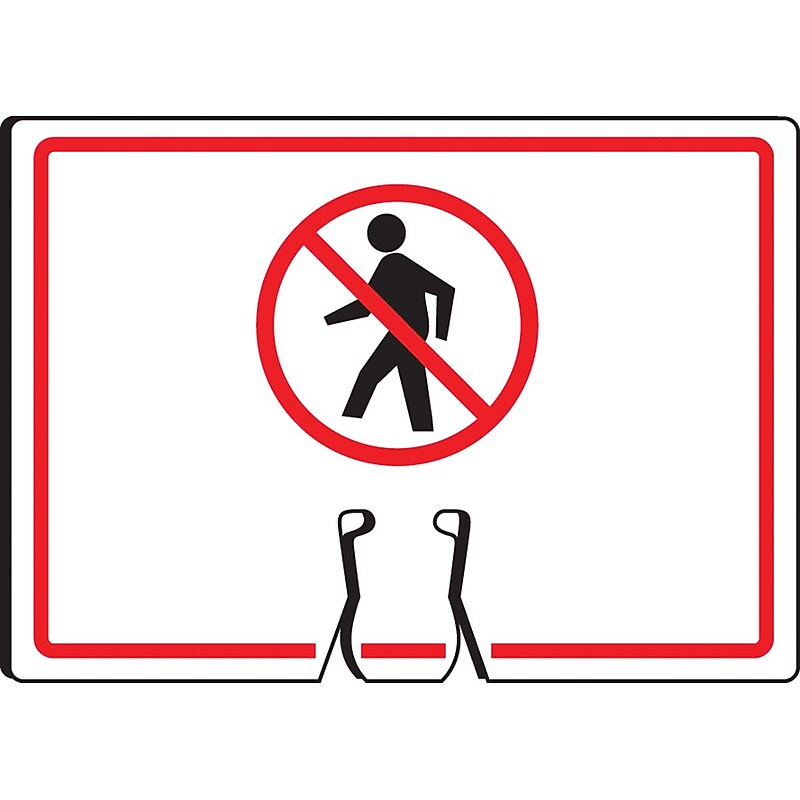 Accuform Traffic Cone Top Warning Sign, (NO PEDESTRIANS SYMBOL), 10" x 14", Plastic (FBC731) image 1