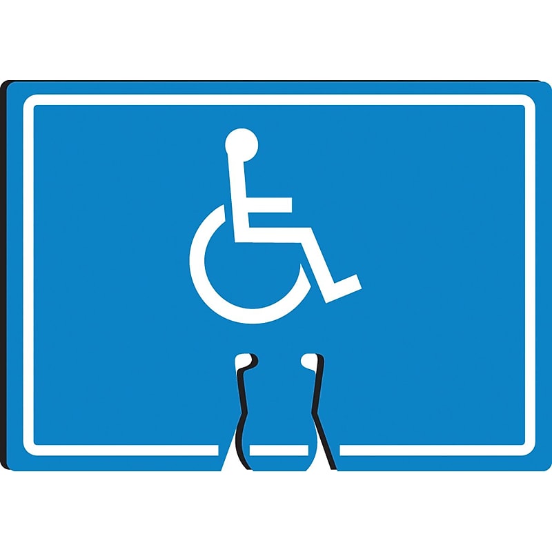 Accuform Traffic Cone Top Warning Sign, (HANDICAPPED SYMBOL), 10" x 14", Plastic (FBC797) image 1