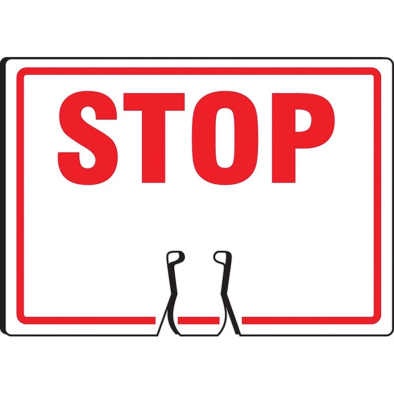 Accuform Traffic Cone Top Warning Sign, STOP (Red/White), 10" x 14", Plastic (FBC763) image 1