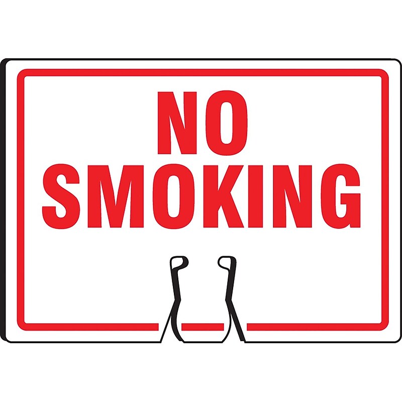 Accuform "NO SMOKING" Traffic Cone Top Warning Sign, 10" x 14", White/Red (FBC746) image 1