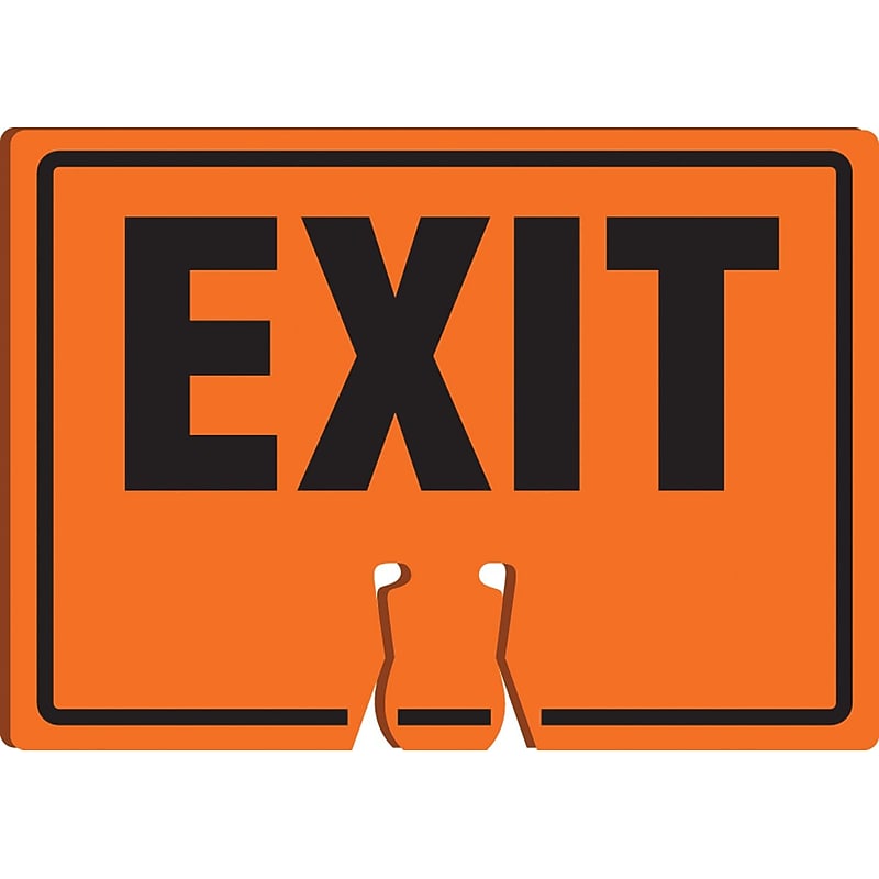 Accuform Traffic Cone Top Warning Sign, EXIT, 10" x 14", Plastic (FBC742) image 1