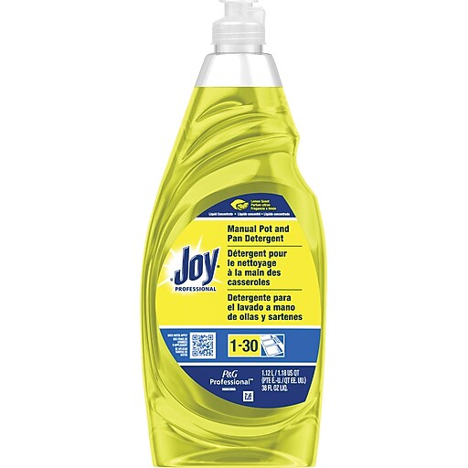 Joy® Dishwashing Soap, Lemon, 38 oz. Staples