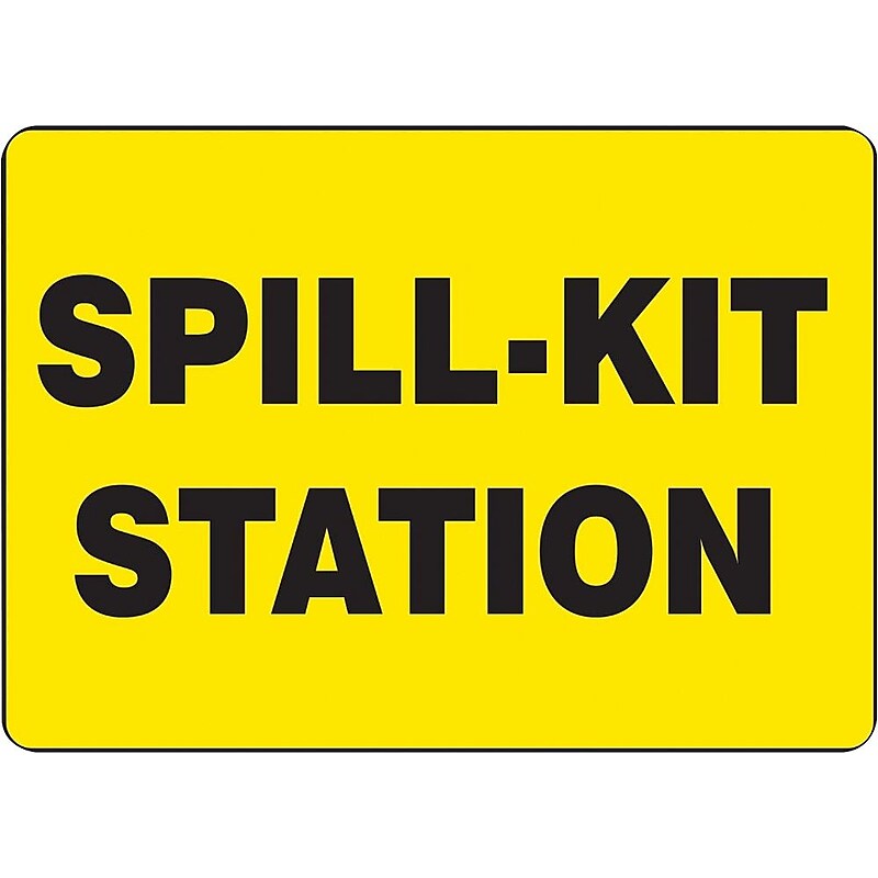 Accuform "SPILL-KIT STATION" Adhesive Vinyl Safety Sign, 10" x 14" (MCHL567VS) image 1
